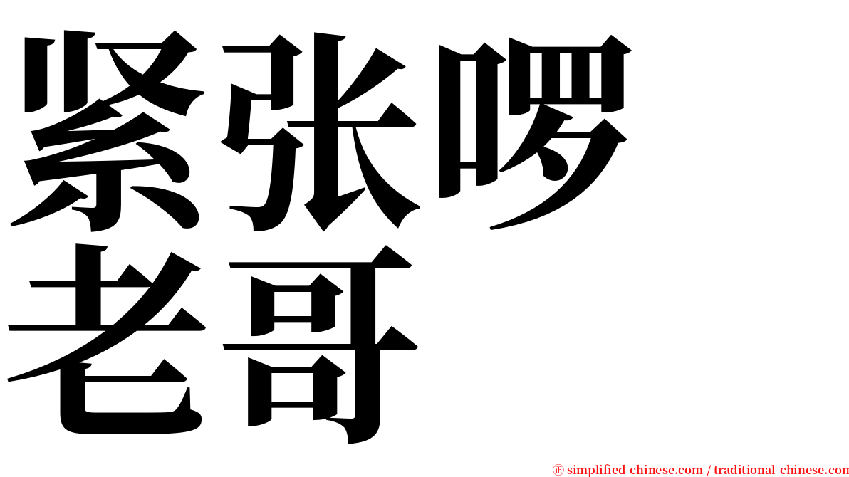 紧张啰　老哥 serif font